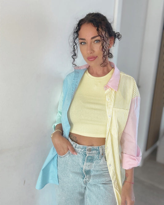 Colorblock Bluse ''Dolce Pastello''